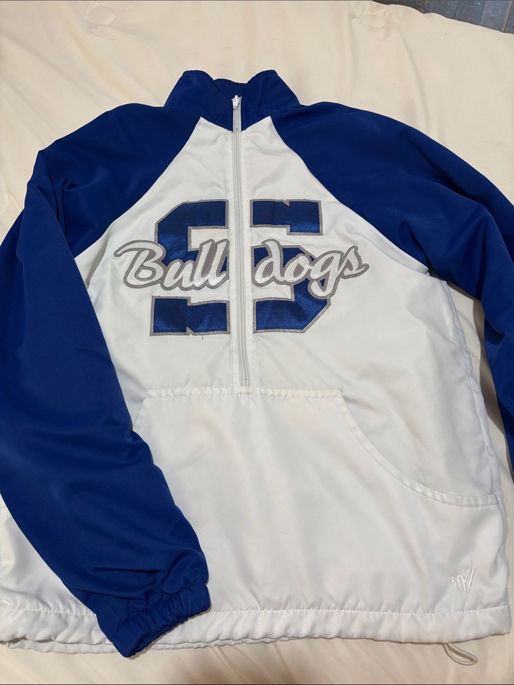 Bulldogs SC White and Royal Blue Windbreaker Pullover